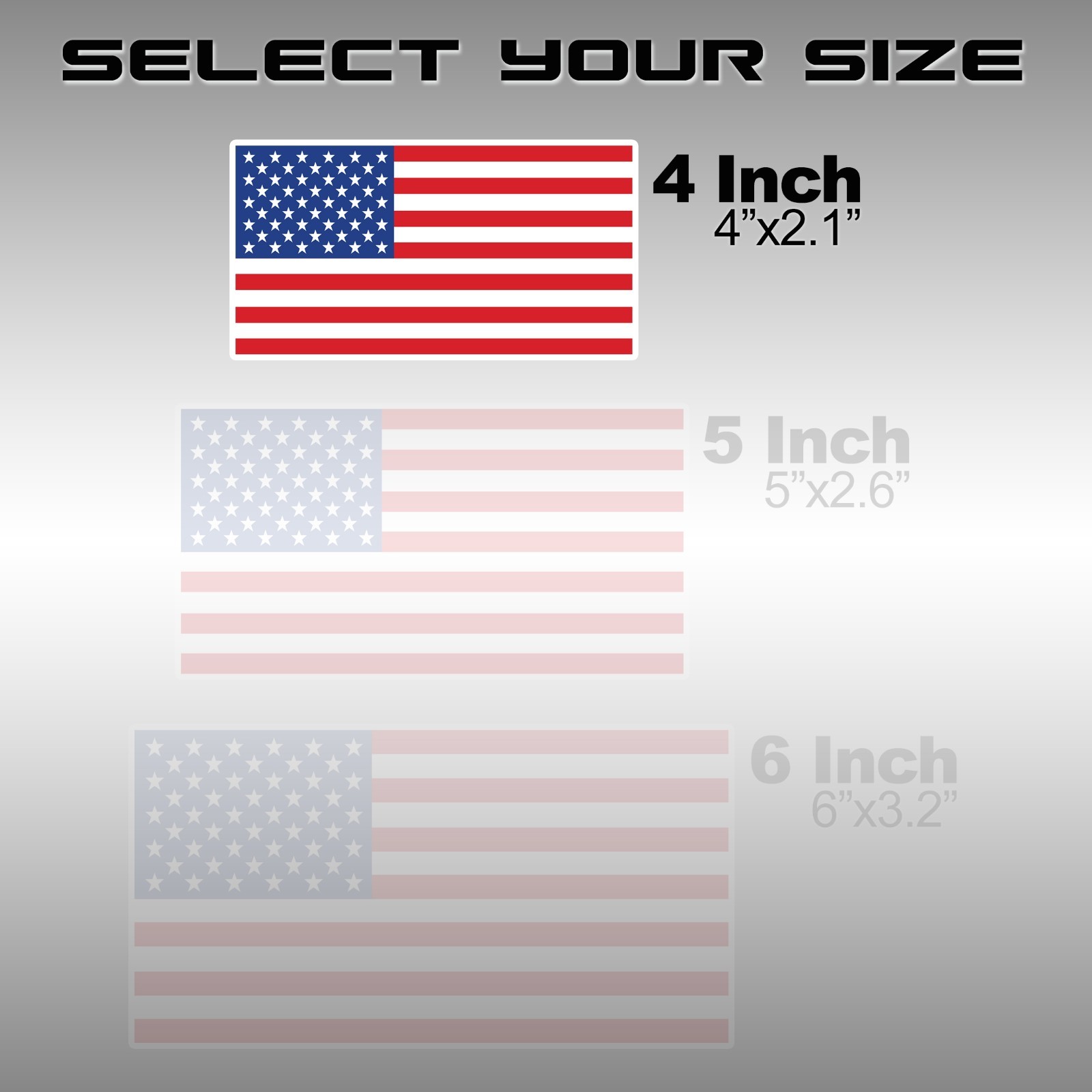 Pack of 4 American Flags 3M Laminated 5 Year Durability Outdoor Vehicle Sticker
