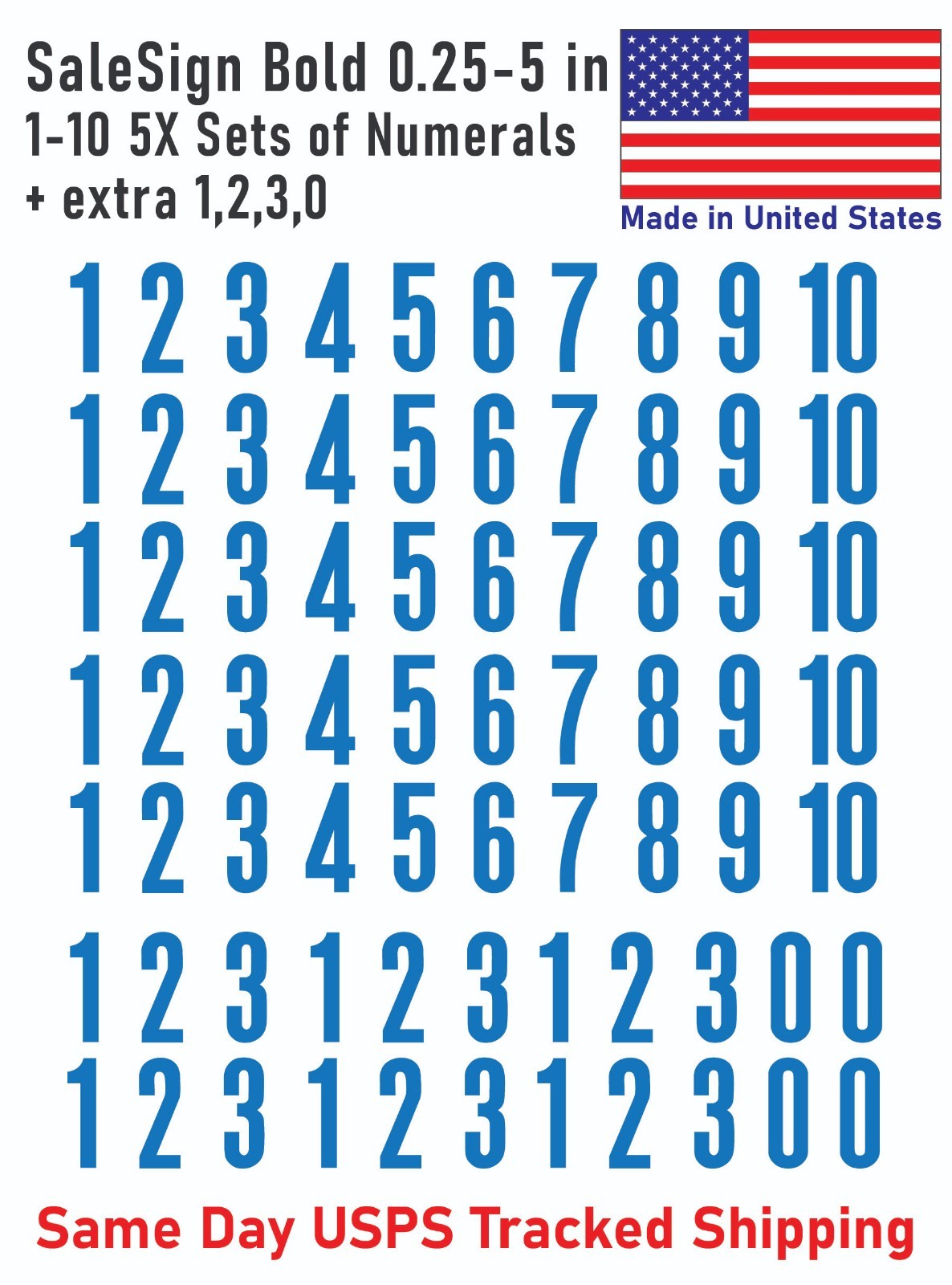 1-10 5x+ Sale Sign Outdoor Vinyl Decal Numbers for Address Mailbox Doors Lockers