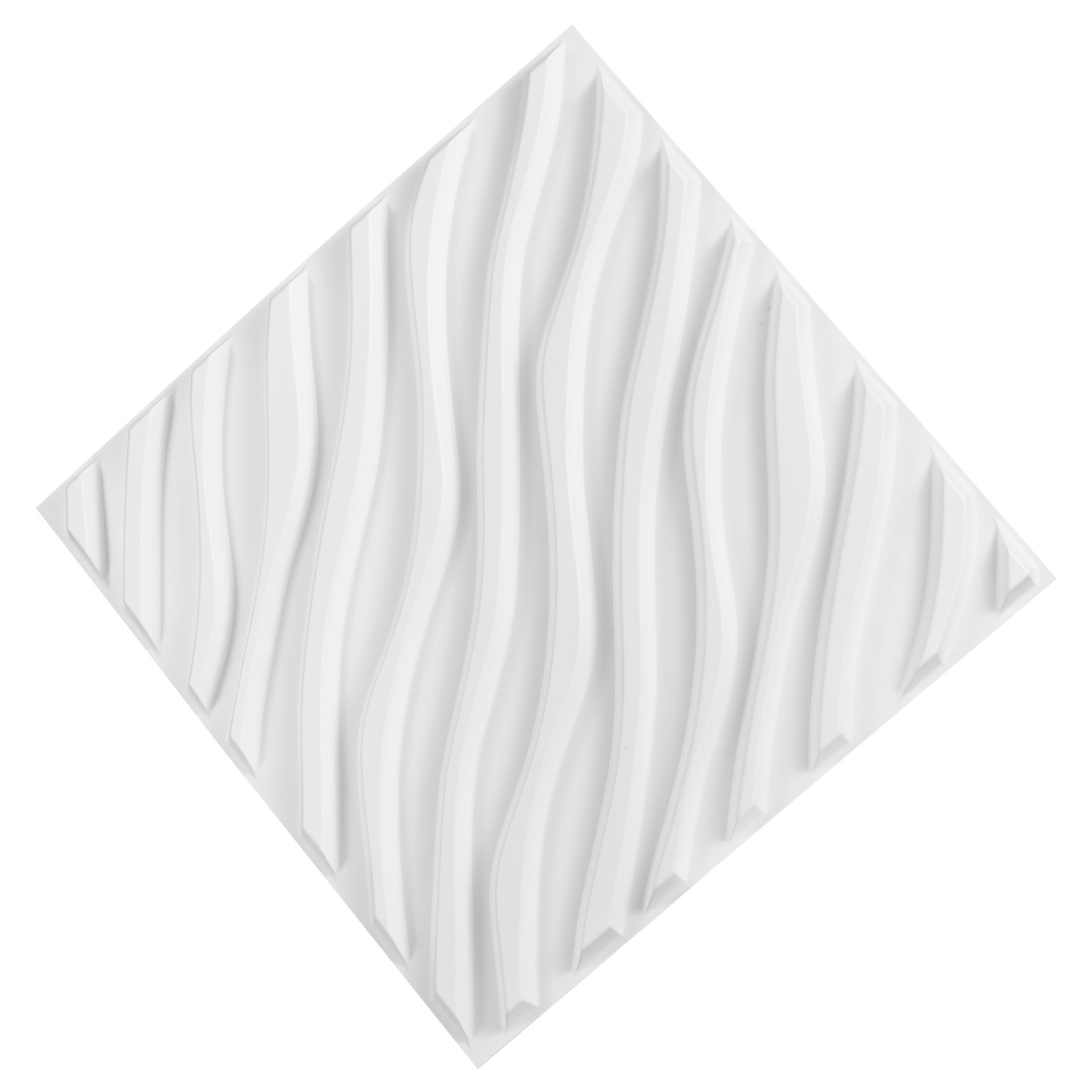 Uimoso 12-Pack 3D PVC Wall Panels, 19.7 x 19.7 in, Wave Design, White, 32 Sq.Ft