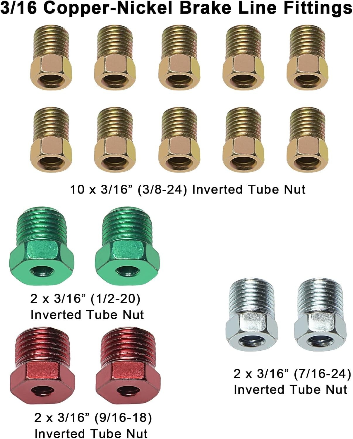 25 ft Copper-Nickel Brake Line Kit – 3/16 & 1/4 Tubing, Rust Proof, Easy Bend Fi