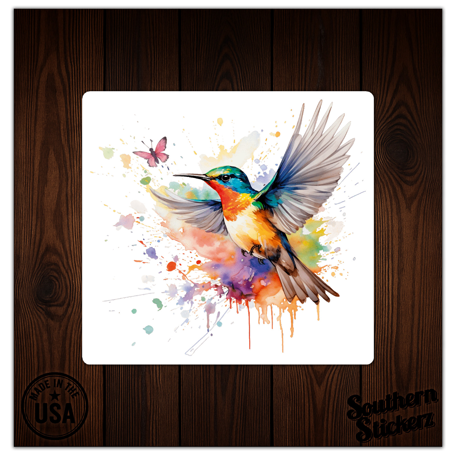 Hummingbird Butterfly – Vinyl Decal Sticker – Car Window Laptop – ebn9730