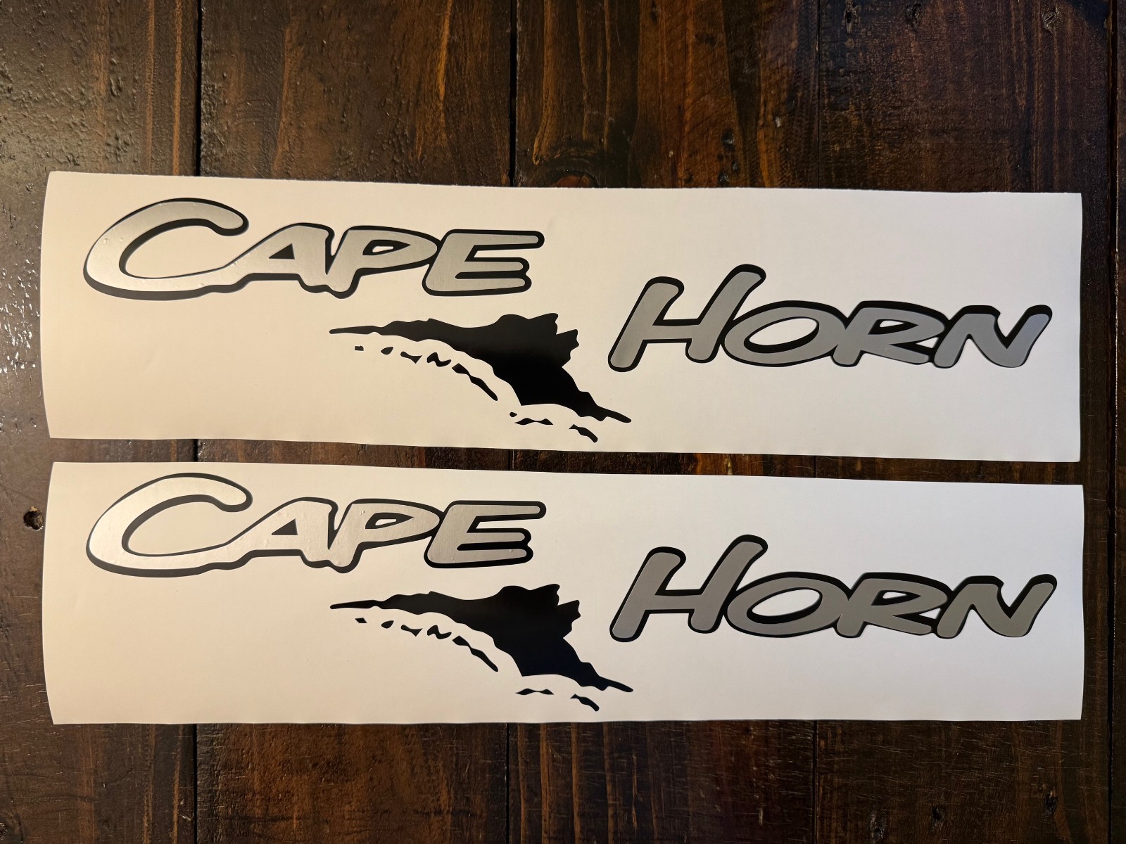 Cape Horn Replacement Boat Decal Silver & Black (Set 2) Stickers Logo Fishing