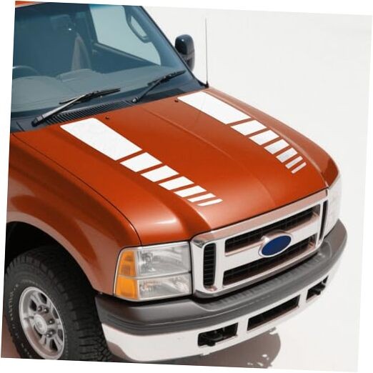 Car Hood Bonnet Racing Sport Vinyl Decal Sticker Stripes Kit Gloss White