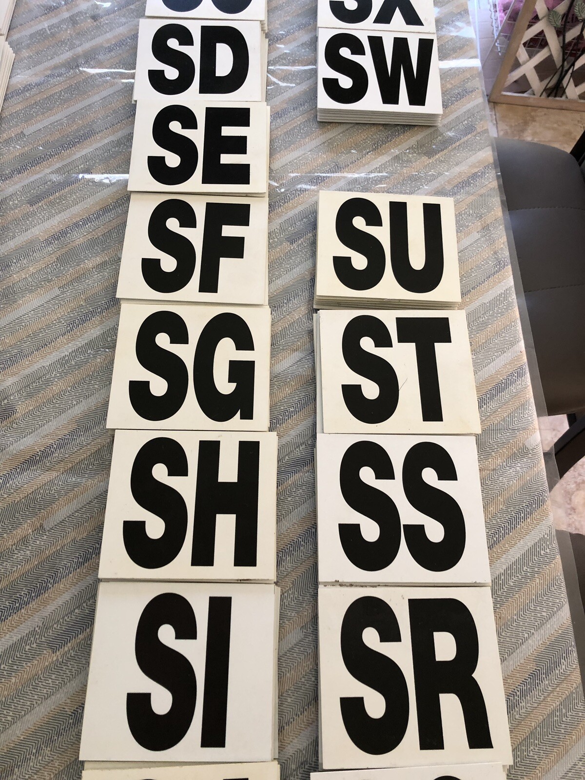2-SETs- 4" Viny-letters-Black & White Indoor Outdoor Commercial MADE S-A