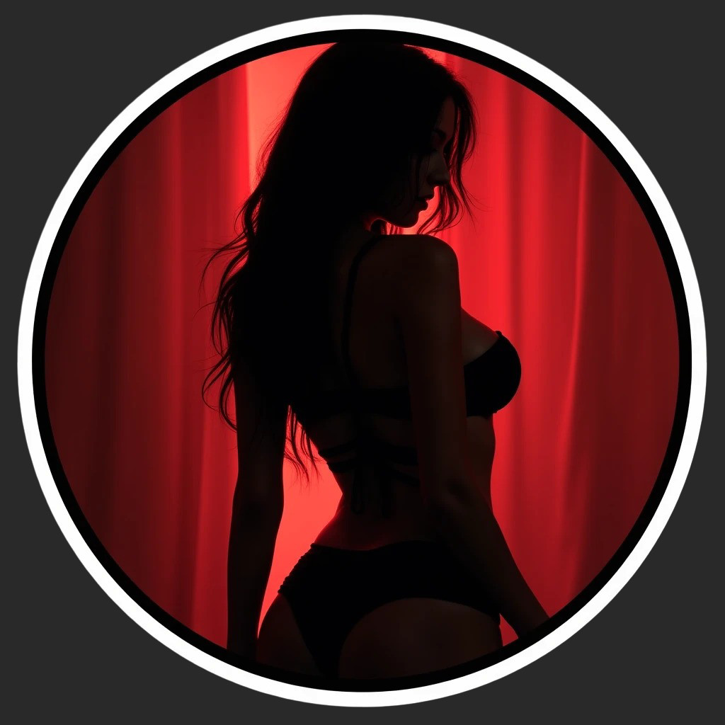 Pinup girl sticker vinyl decal red curtain silhouette elegant form art