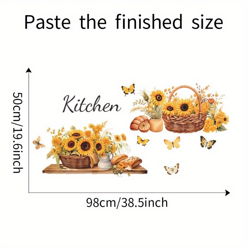1 piece of PVC self-adhesive sunflower kitchen wall sticker
