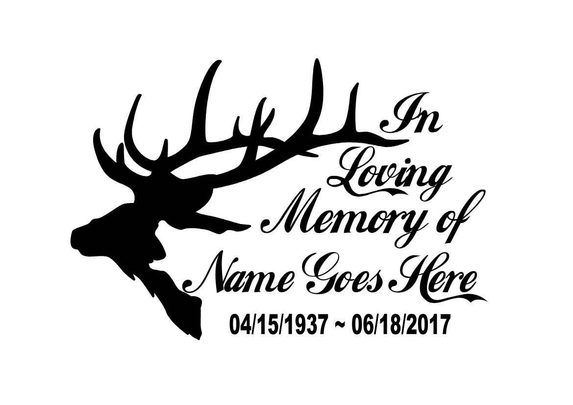 In Loving Memory Of – Hunter Elk Bear Sticker Decal Memorial Personalized