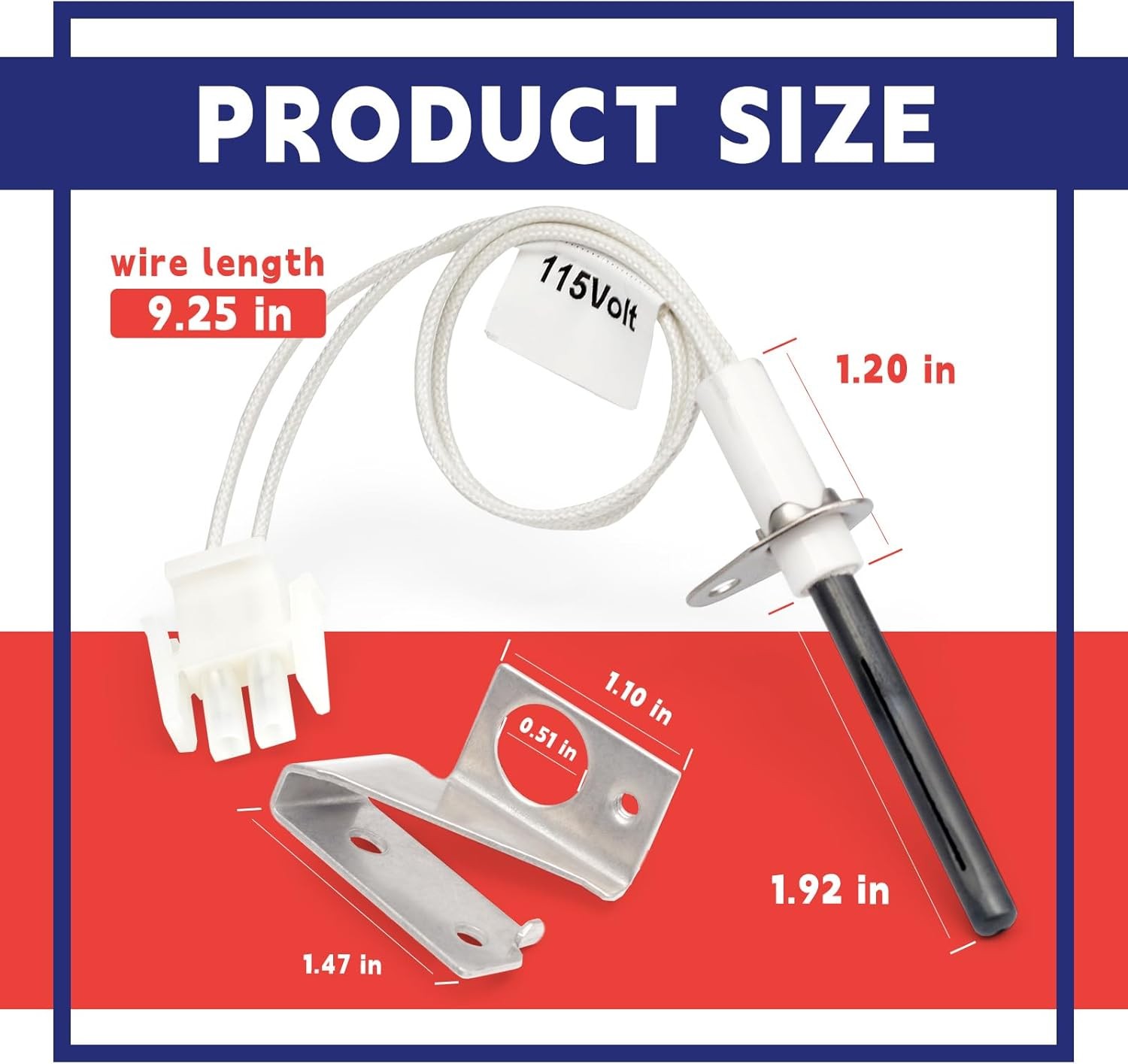 903110A 903110 Universal Furnace Hot Surface Ignitors With Plug, Round Silicon N