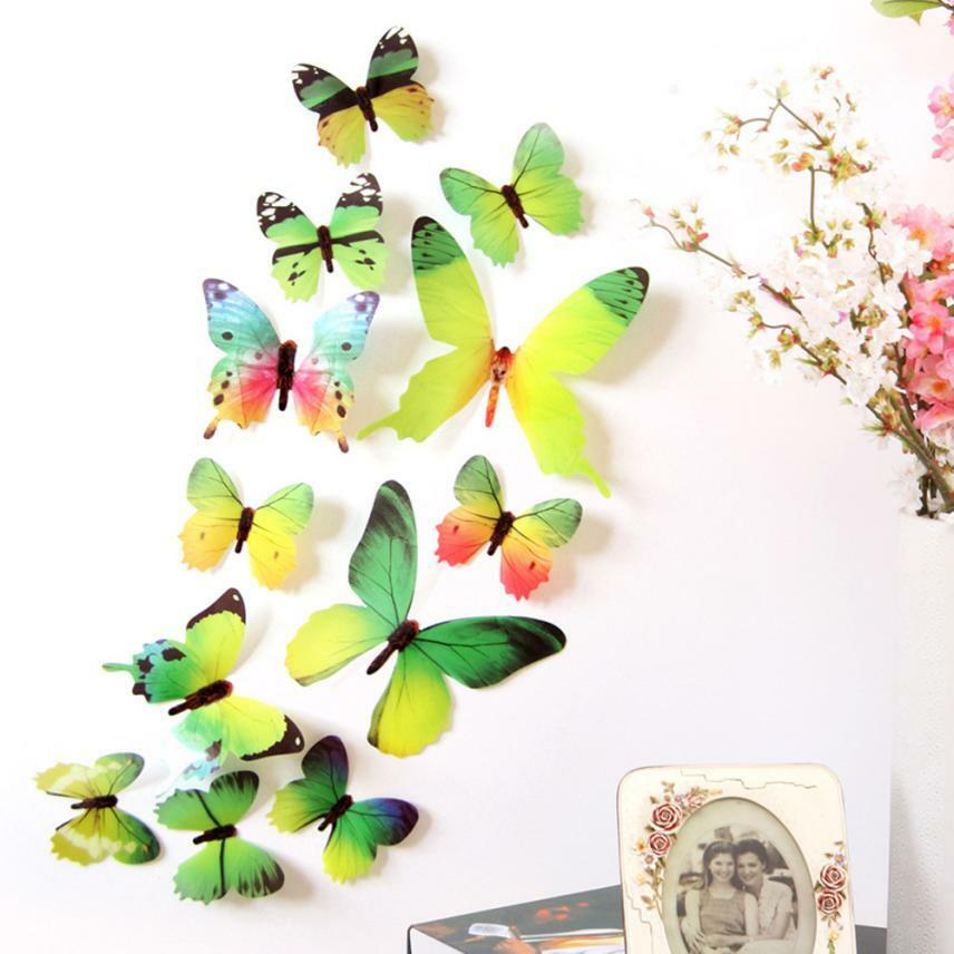 Multi color 3D Butterfly 12 Pieces Beautiful Wall stickers Sweet Home