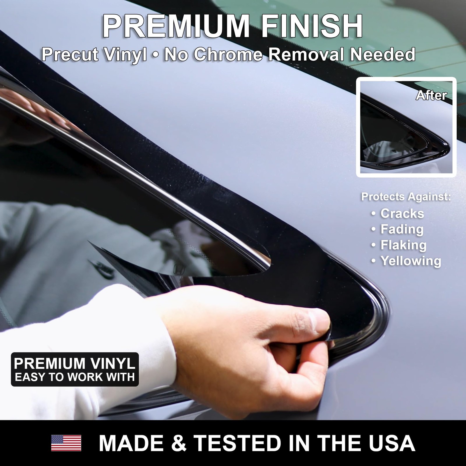 for Ford Expedition 2018-2021 Front Grille Chrome Delete – Precut Vinyl Overl…