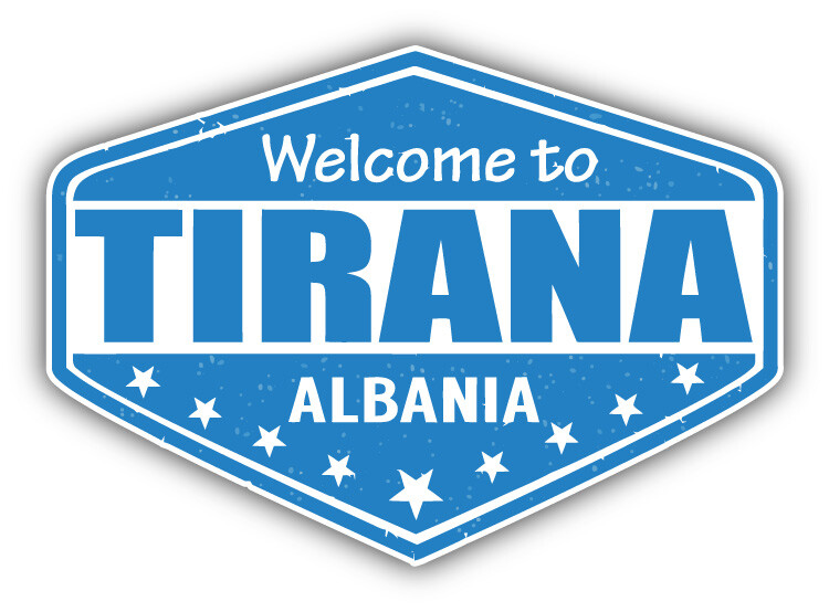 Tirana City Albania Grunge Travel Stamp Car Bumper Sticker Decal