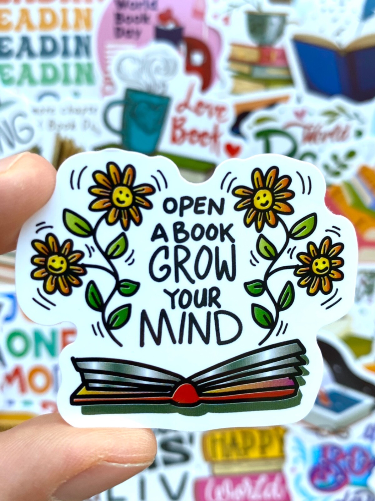 5-50 pcs Love Reading Book Stickers, Cute Fun Bookish Kindle Phone Laptop Decals