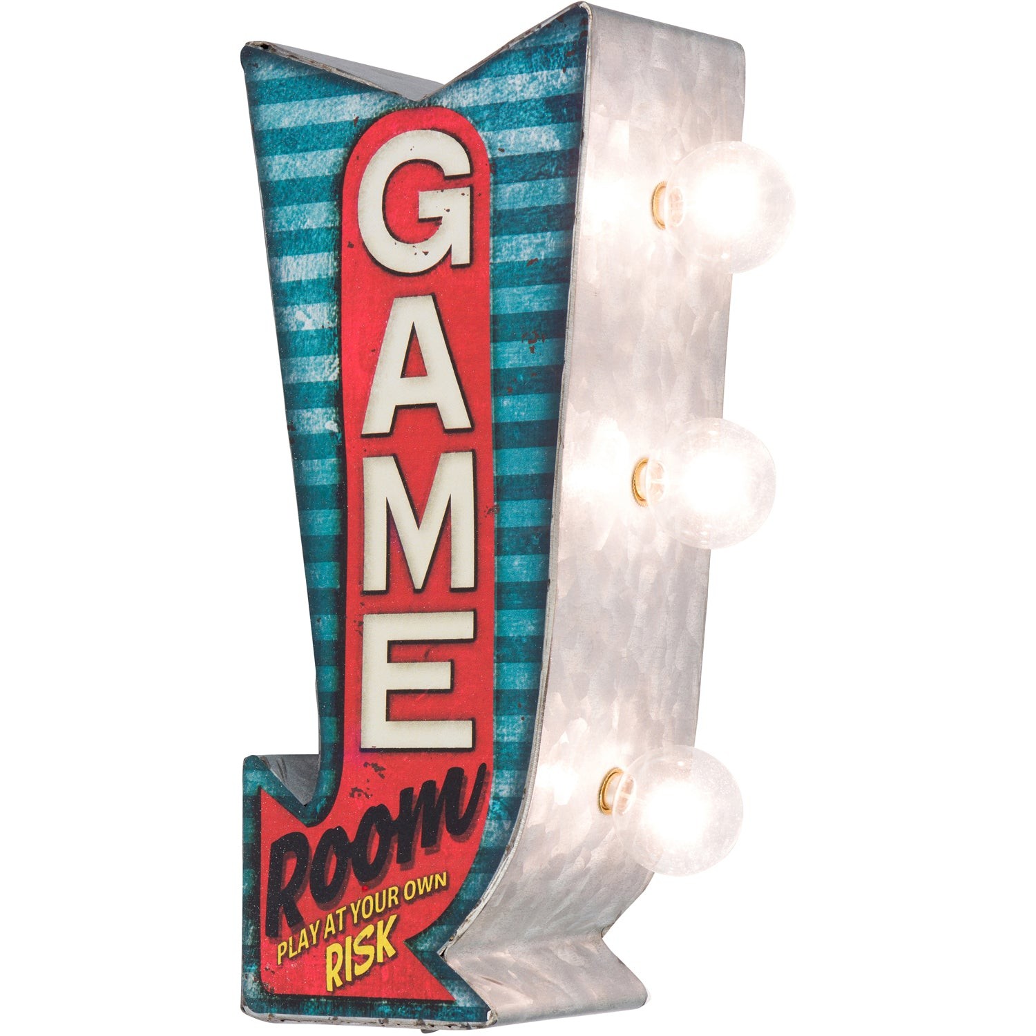 Game Room Arrow LED Sign Double-Sided Retro Vintage Inspired Design Battery