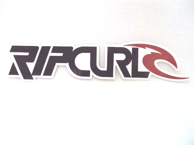 RIP CURL SURFING SURF DECALS STICKERS 7" X 1.25" BLACK/RED OR WHITE/RED