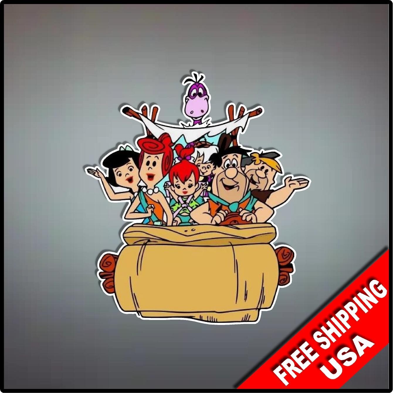 Flintstones Car Decal Sticker 4" x 3.6" Nostalgic Cartoon Fred Car Window Fred