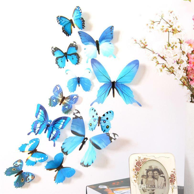 Multi color 3D Butterfly 12 Pieces Beautiful Wall stickers Sweet Home