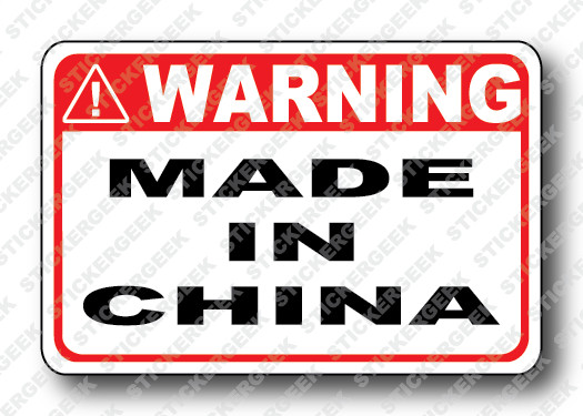 Warning Sticker MADE IN CHINA Hard Hat Funny Gag Prank Joke Tool Box