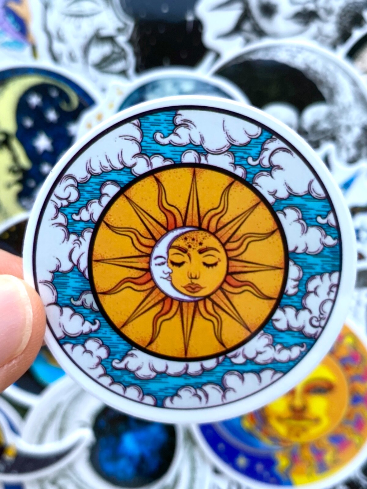 5-50 pcs Gothic Moon Stickers, Astrology Zodiac Stars Tarot Horoscope Decals