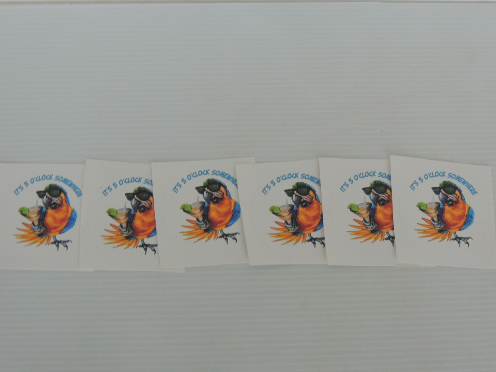 It's 5 O'clock Somewhere Sticker Decal Bumper Sticker 6 PC Round each 2 3/4 in