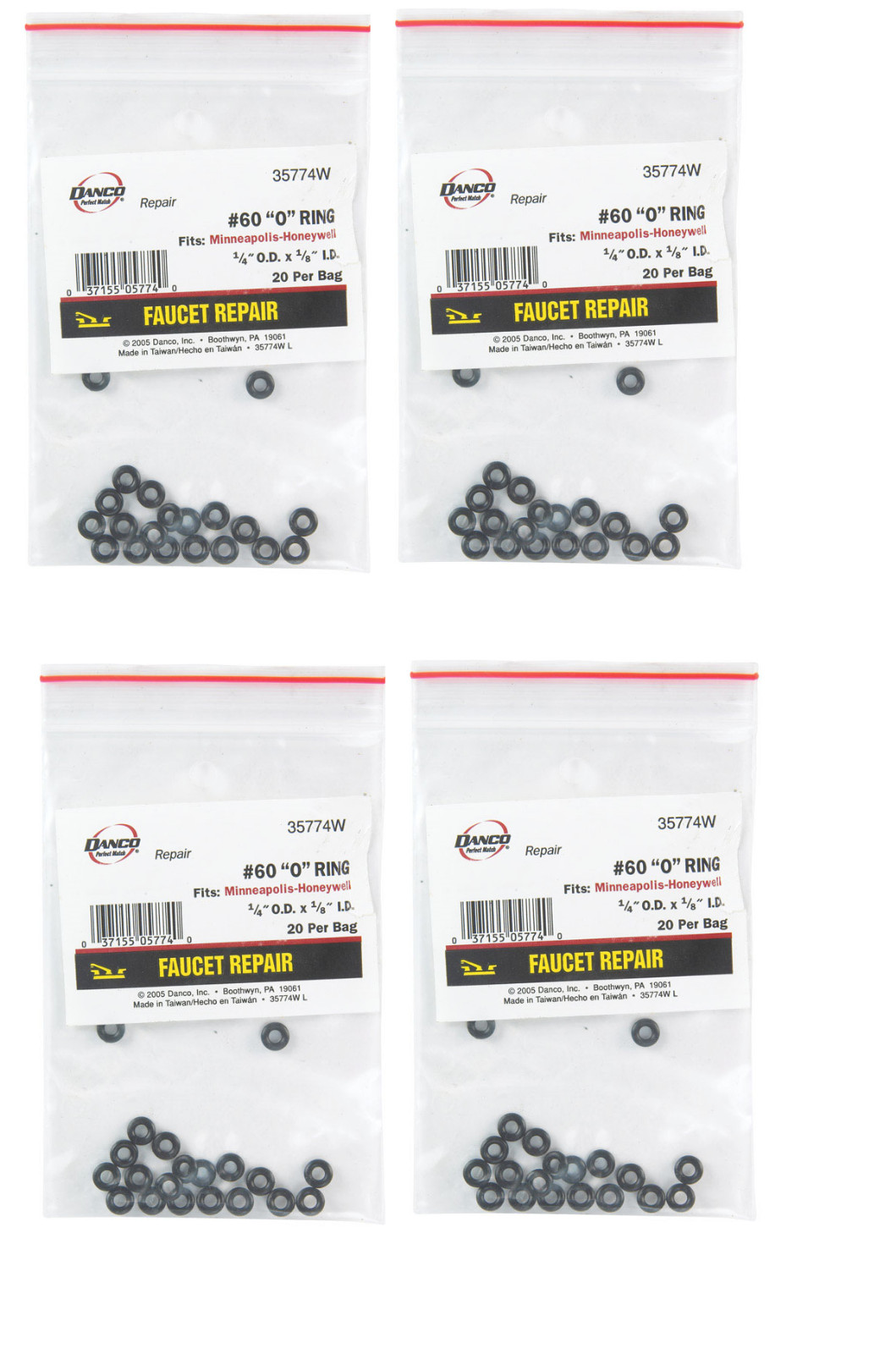 80 pack O-RING #60 1/8X1/4X1/16 by DANCO MfrPartNo 35774W, PartNo 35774W,