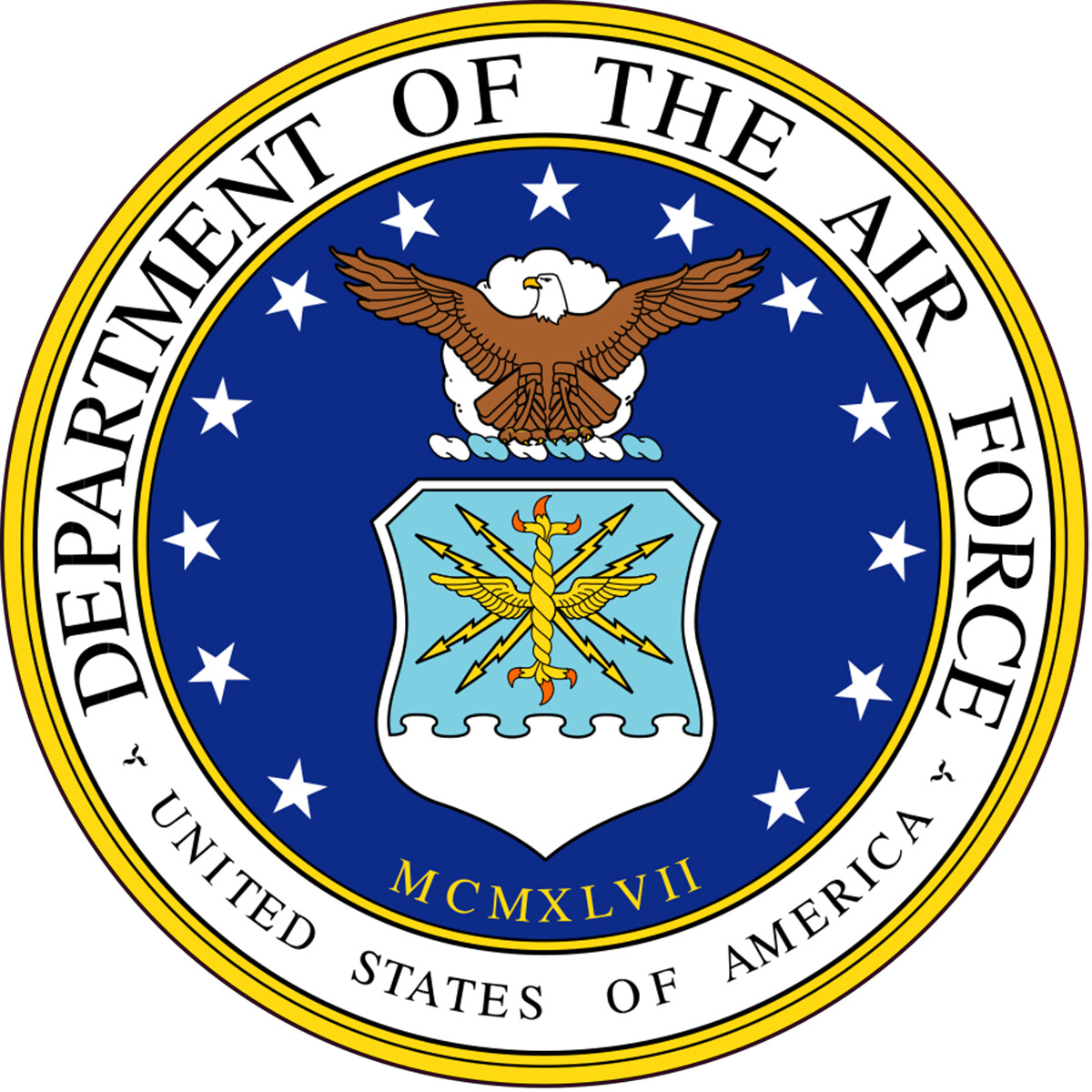 U.S. Military Air Force Emblem Vinyl Decal 3 inches wide