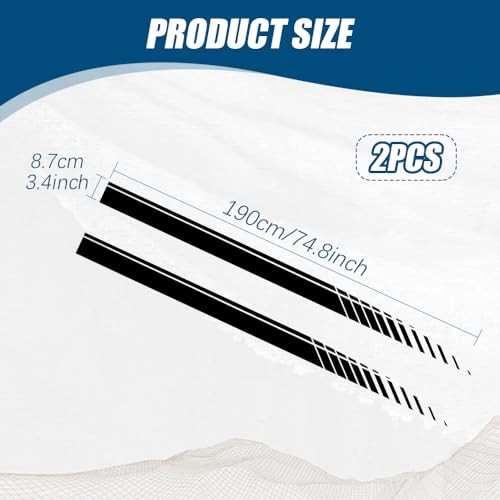 2Pcs Sports Racing Stripe Graphic Stickers, Side Door Vinyl Decals, Black