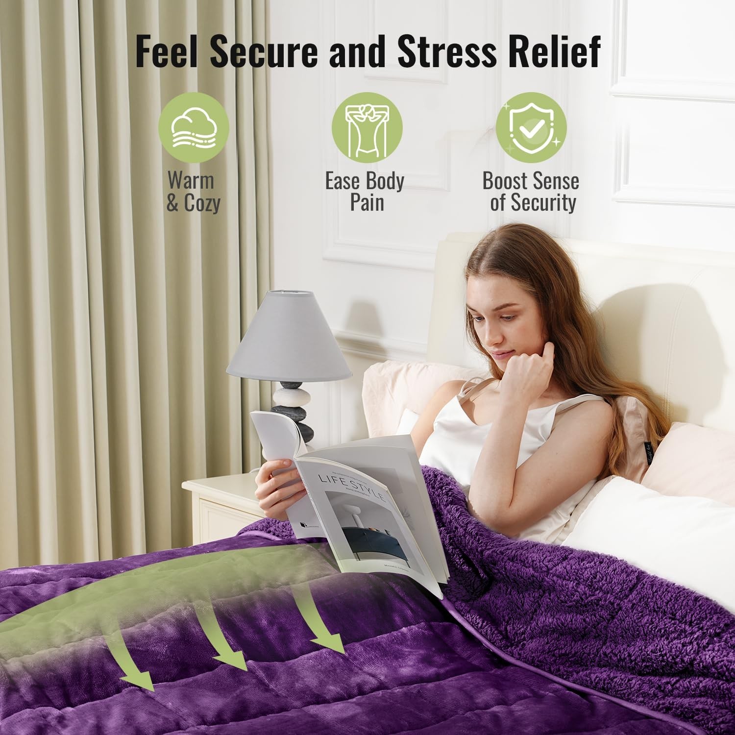 Uttermara Weighted Blanket for Adults, Queen Size Heavy Blanket with Reversib…