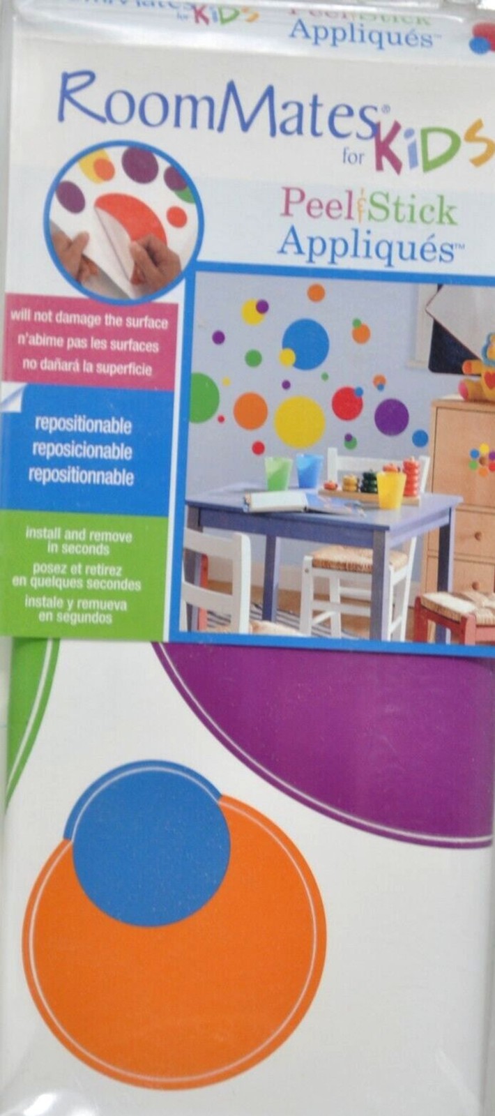 Polka Dots 31 Big Wall Stickers Decals Green Red Blue Yellow RoomMates Kids