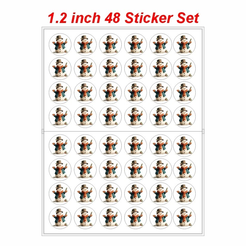 Santa Claus Merry Christmas Round Dot Stickers Set, 1.2" & 1.5"
