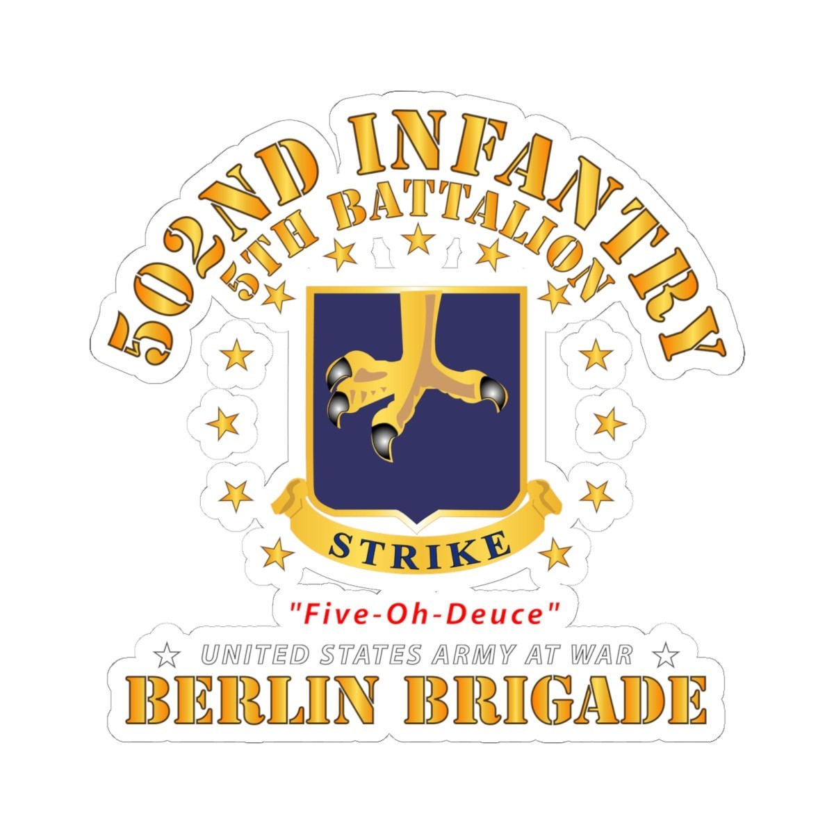 Kiss-Cut Stickers – Army – 5th Battalion 502nd Infantry – Berlin Brigade X 300