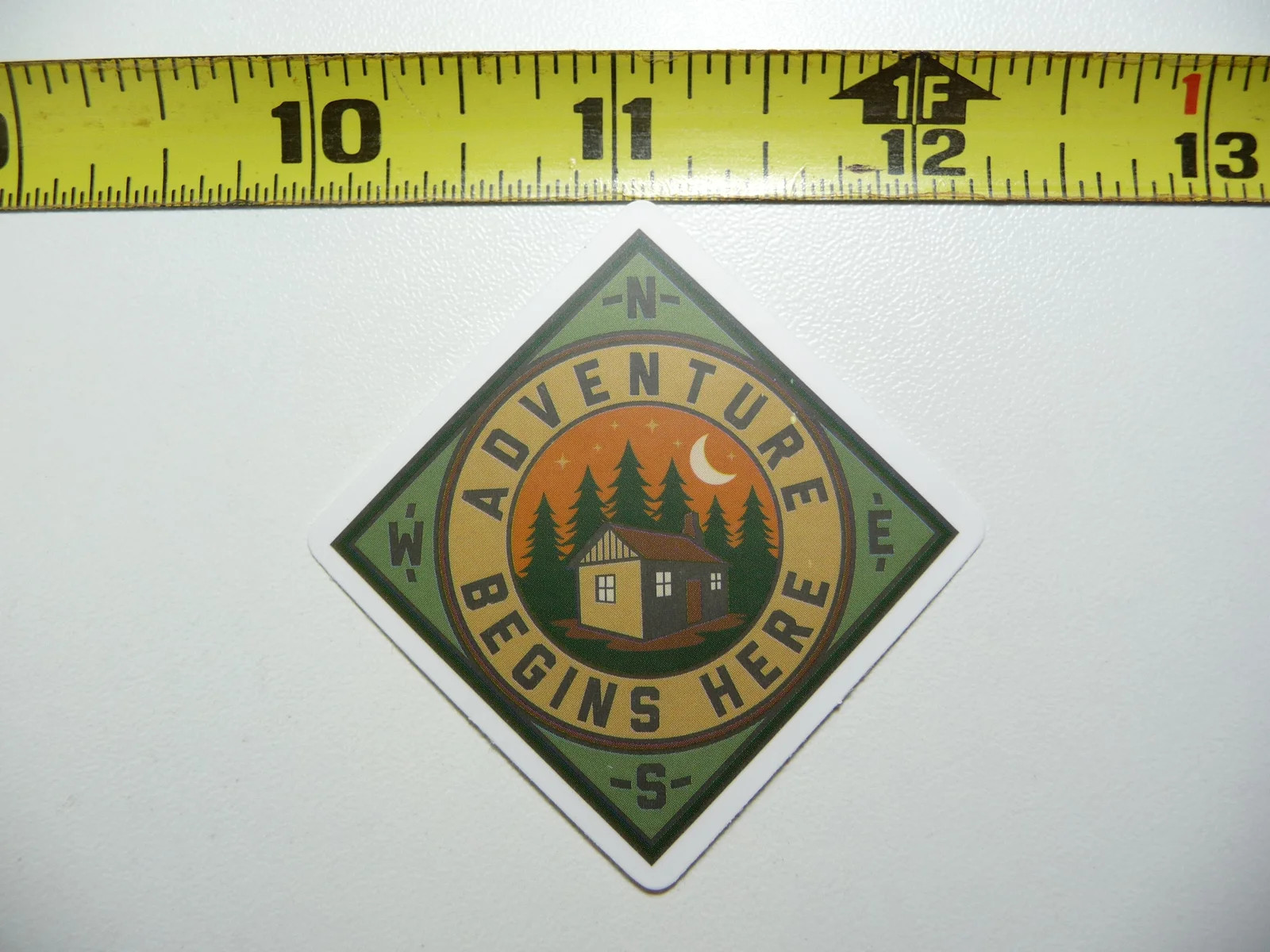 COMPASS CABIN HIKE HIKING SMALL STICKER DECAL CAMPING OUTDOORS PARK WILD
