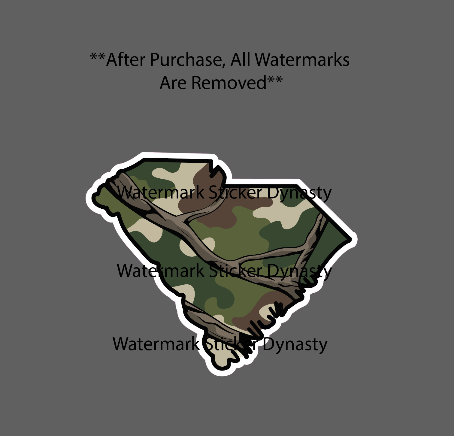 South Carolina Sticker Waterproof Decal State Camo Outdoor Fishing Hunt Gift NEW