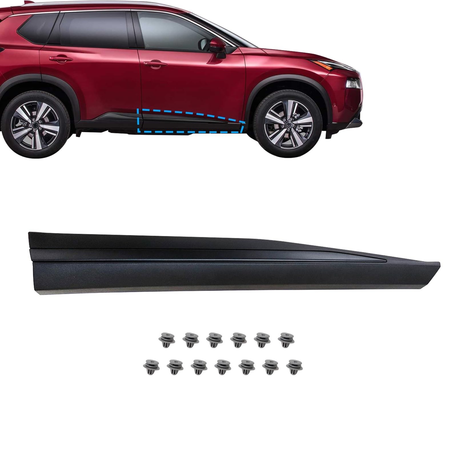 Front Right Passenger Lower Door Trim Molding Compatible with Nissan Rogue 2021