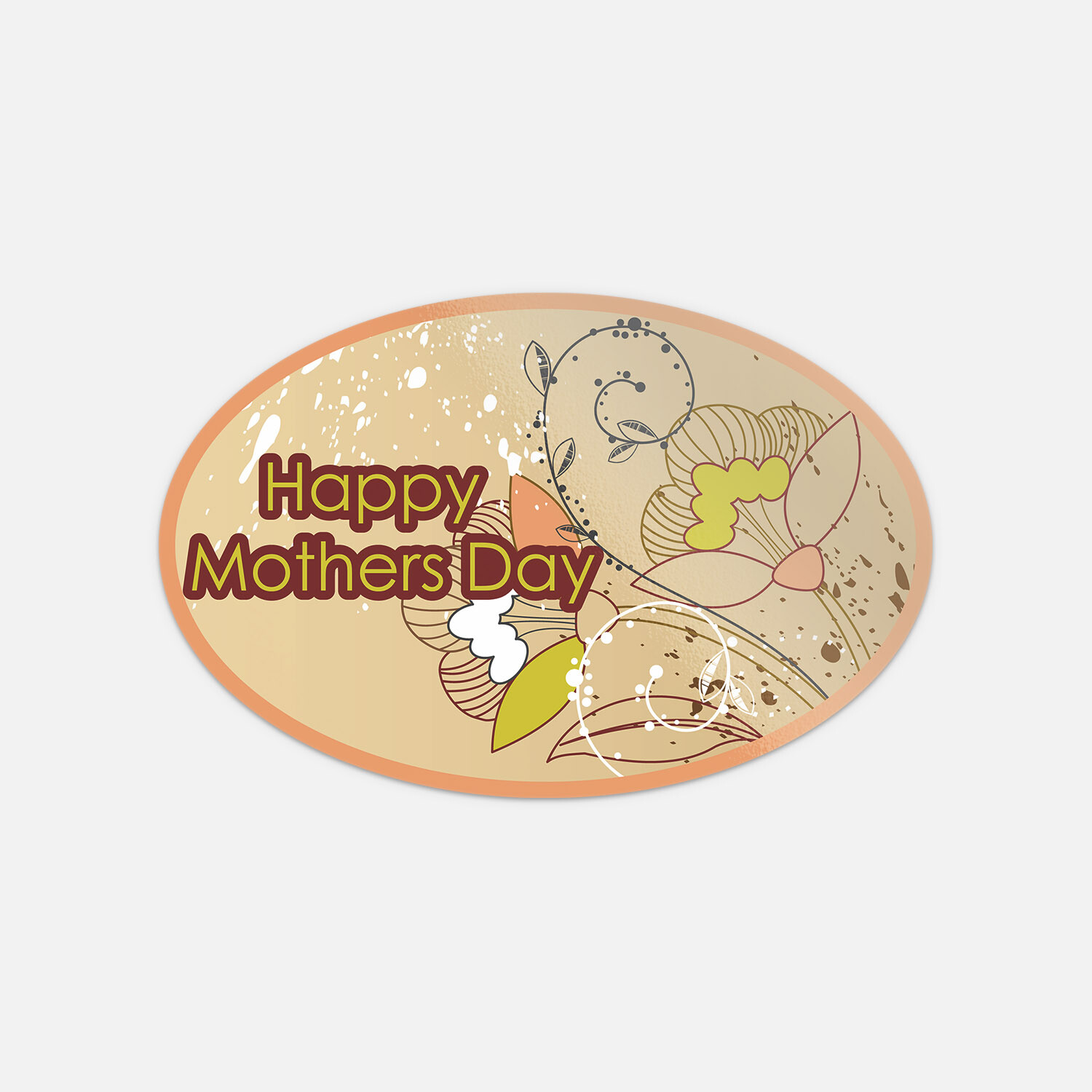 Happy Mothers Day Floral Vinyl Sticker Decal