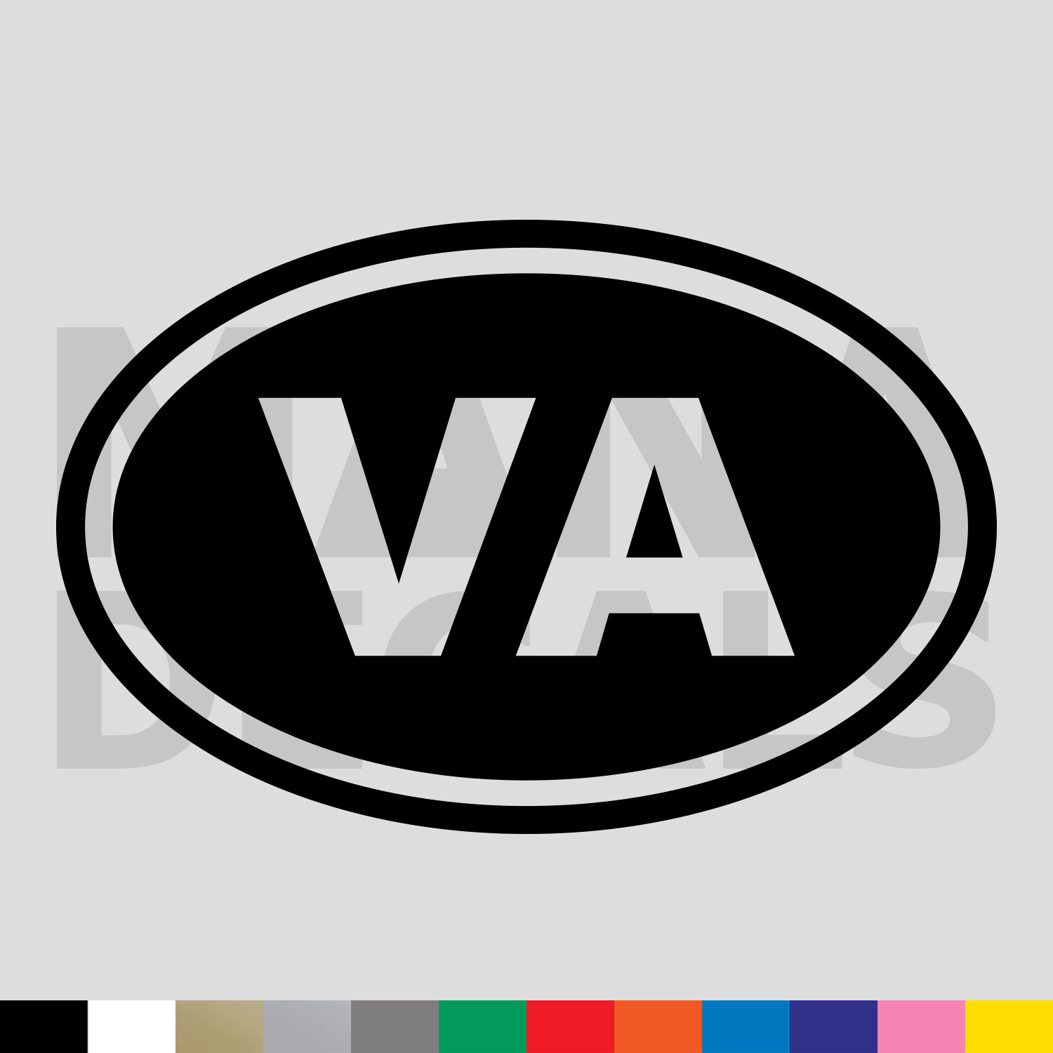 Virginia VA State Oval Vinyl Die Cut Decal Sticker