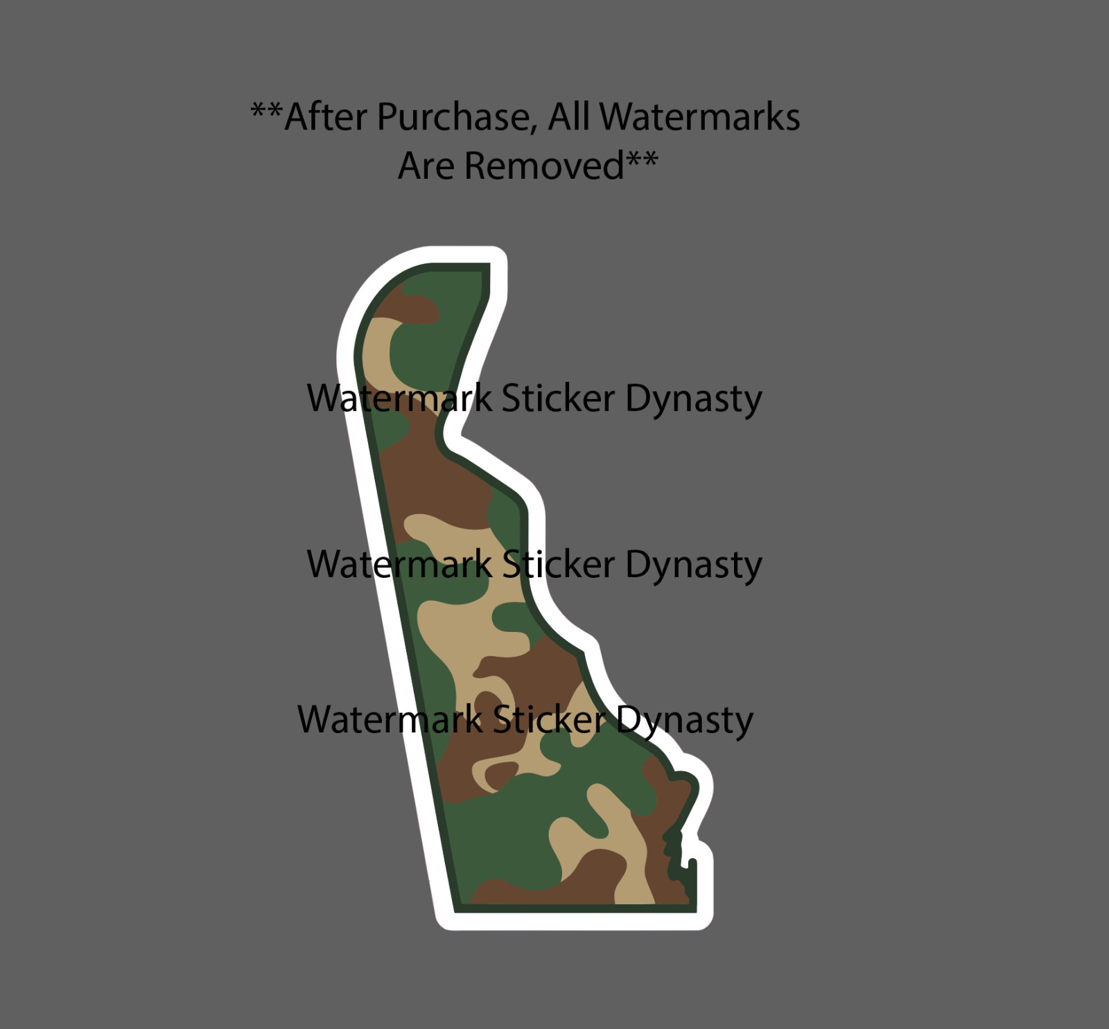 Delaware Camo Sticker Waterproof Decal State Outdoor Hunting Fishing Gift NEW