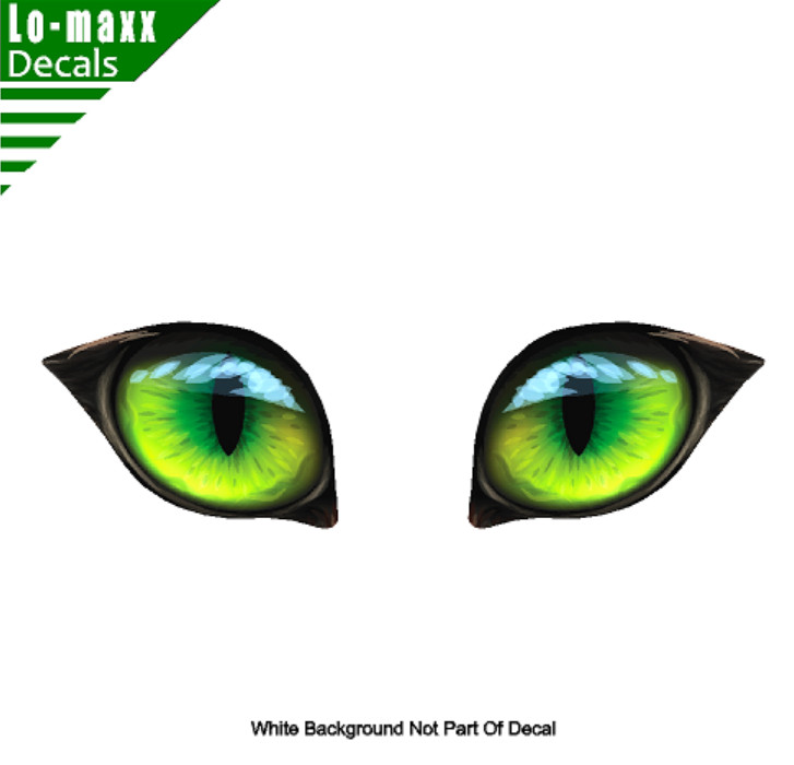 Pair Of Green Cat Eyes Various Sizes Superior High Quality Printed Vinyl Decal