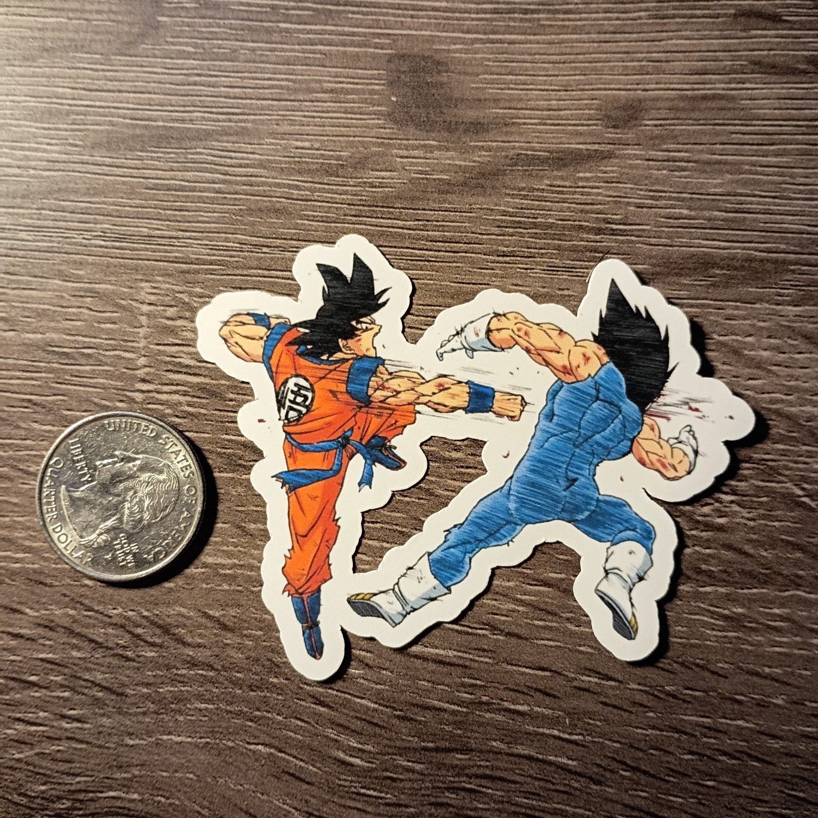 Goku Fights Vegeta Sticker – Vinyl, Waterproof – Original Artwork