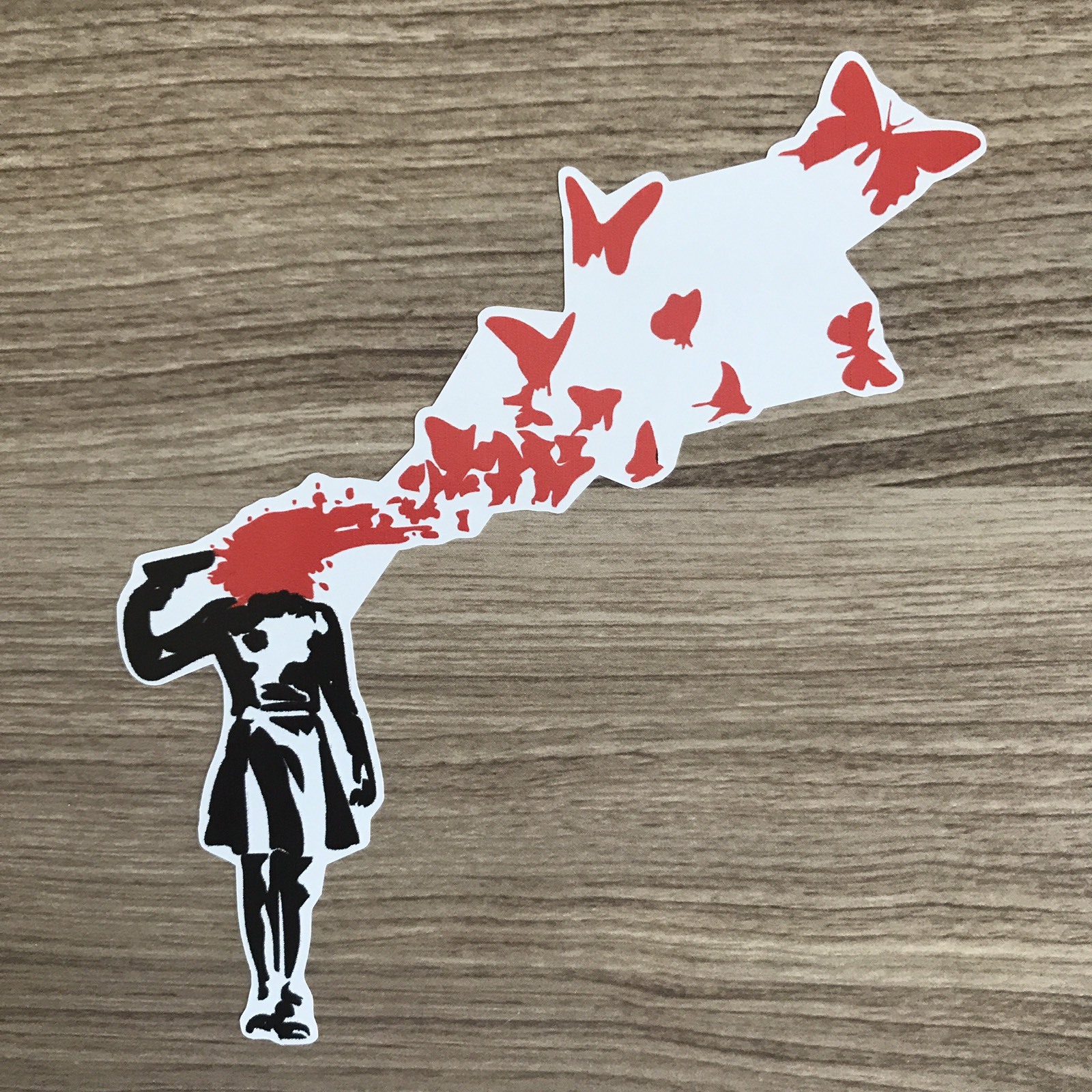 Banksy Suicide Girl 5" Wide Vinyl Sticker – BOGO
