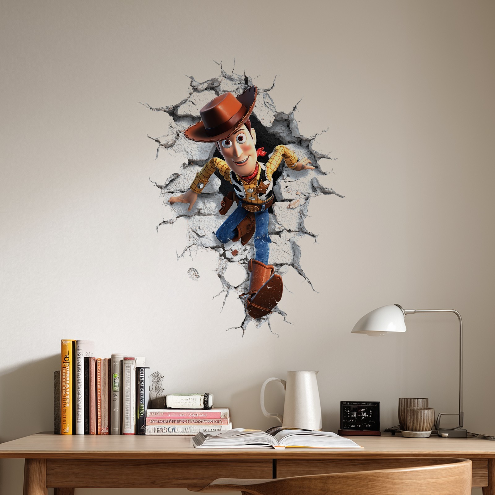 Toy Story Woody Wall Cracked Smashed High Quality Vinyl Glossy DIY Sticker Wall