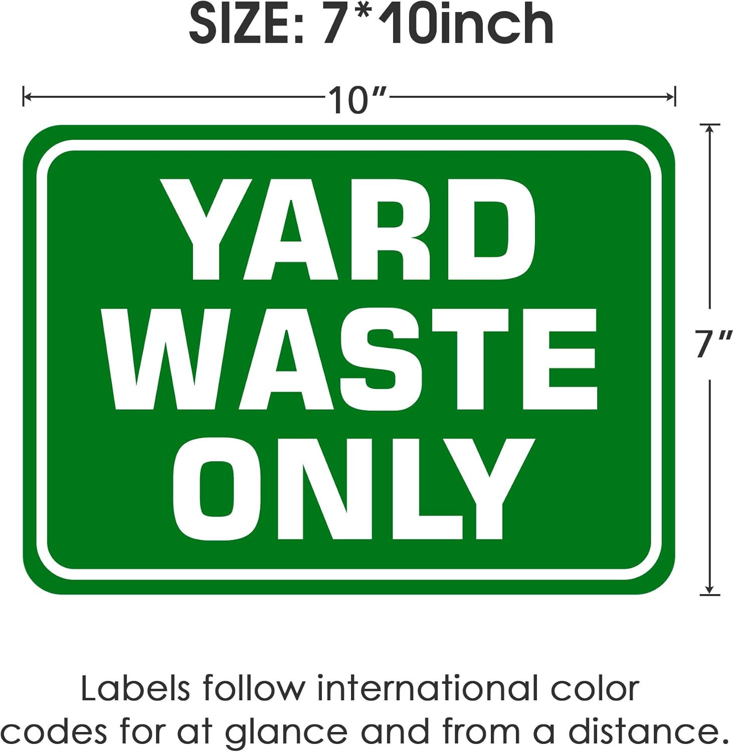 4 Pack Yard Waster Only Sticker Signs Self Adhesive Vinyl Yard Waste Decals