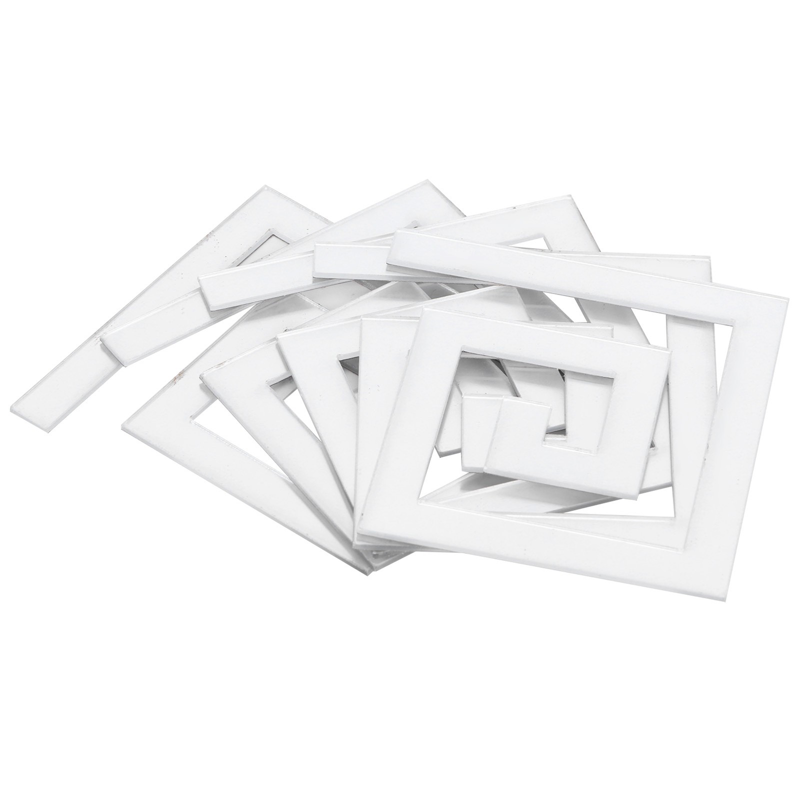 (Silver)10Pcs 5x5CM DIY Waist Line Mirror Sticker Modern Acrylic Wall Sticker US