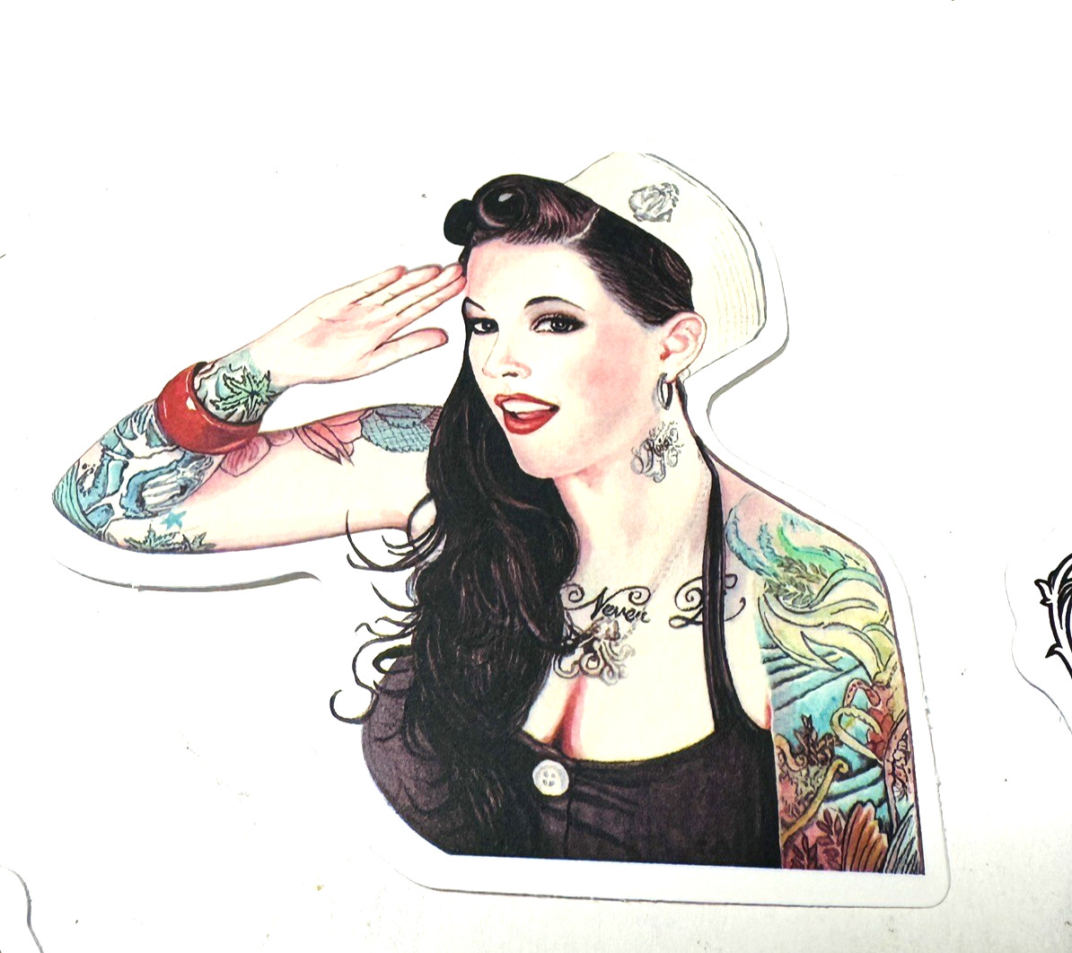 Tattooed Ladies Decals Stickers Marilyn Monroe Sexy Set of 4 Sailor Bunny Skull