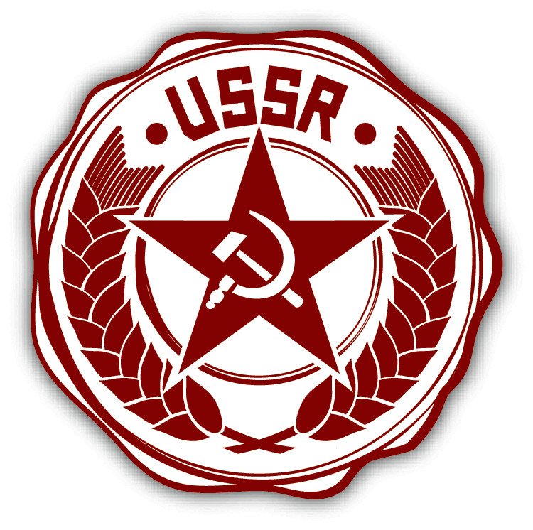 USSR Red Star Soviet Union Rubber Stamp Car Bumper Sticker Decal