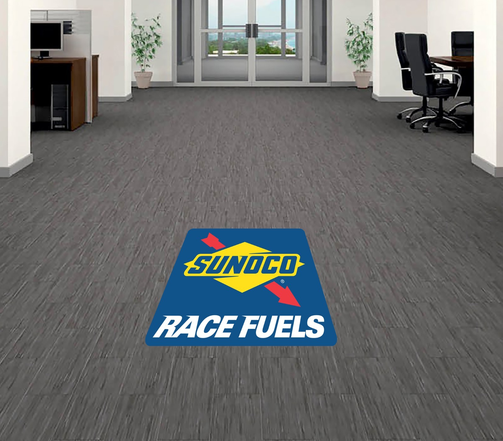 Sunoco Racing Fuels Floor Vinyl Decal Sticker 5"-52" carpet concrete