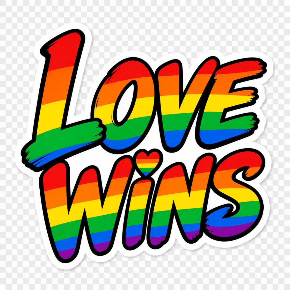 3 inch Love Wins Rainbow Pride Sticker LGBTQ Equality Vinyl Decal Waterproof