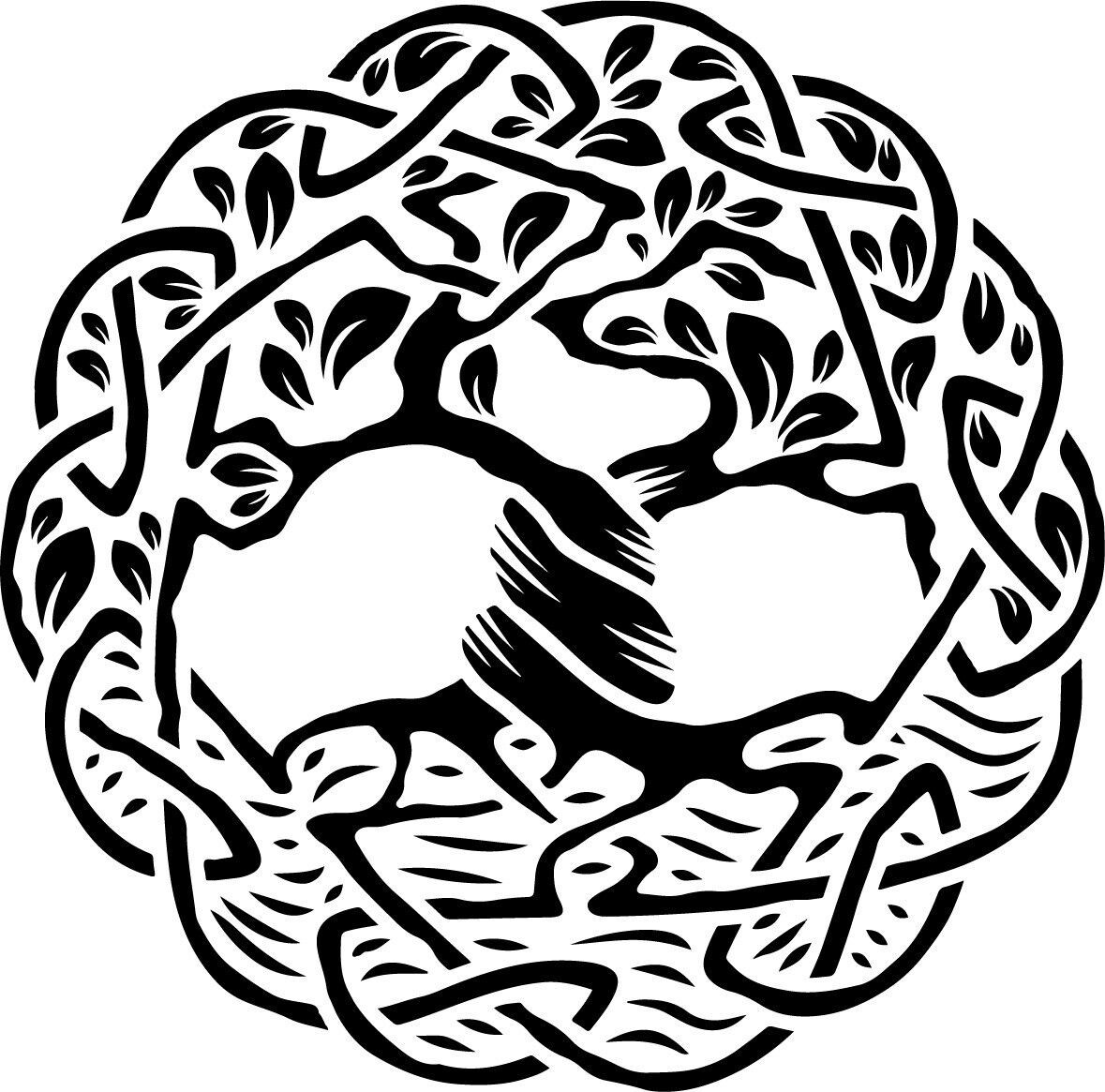 Tree of Life Design Celtic 3" Sticker Label Card Gift Craft Journal Scrapbook