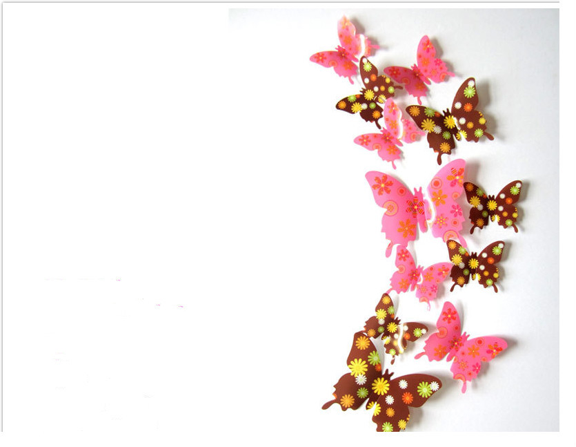 12pcs 3D Butterfly Art Wall Mural Stickers Home Decorations