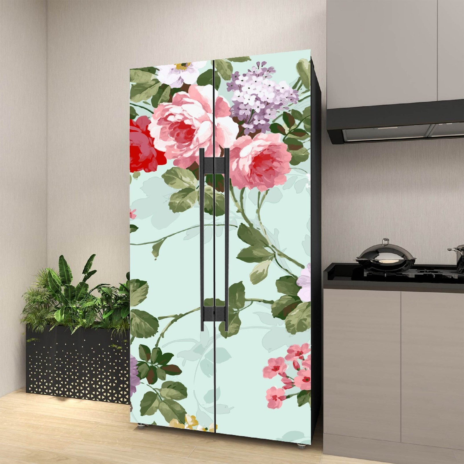Vintage Retro Style Fridge Wrap