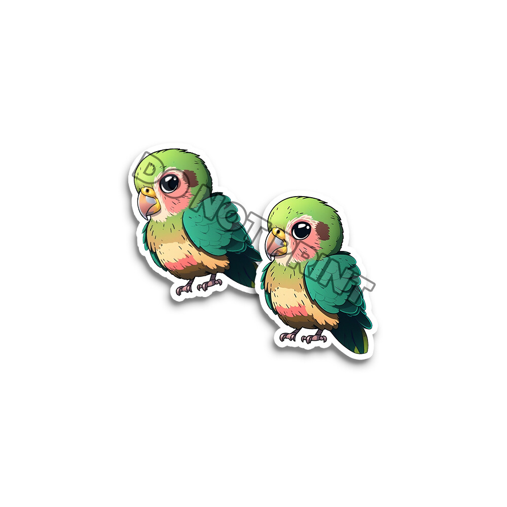 Lovebird Stickers Cute Budgie Bird Stickers Die Cut Decals M33017 Set of 2